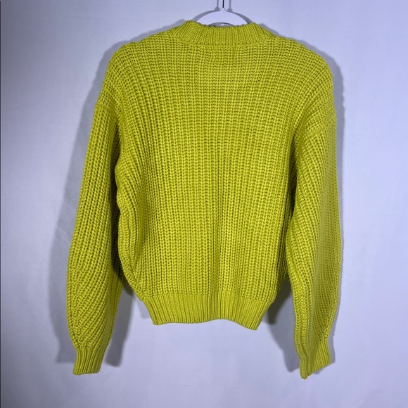 SHOW ME YOUR MUMU WOMENS KNIT BAILEY SWEATER NEON LIME GREEN SMALL - Picture 6 of 6